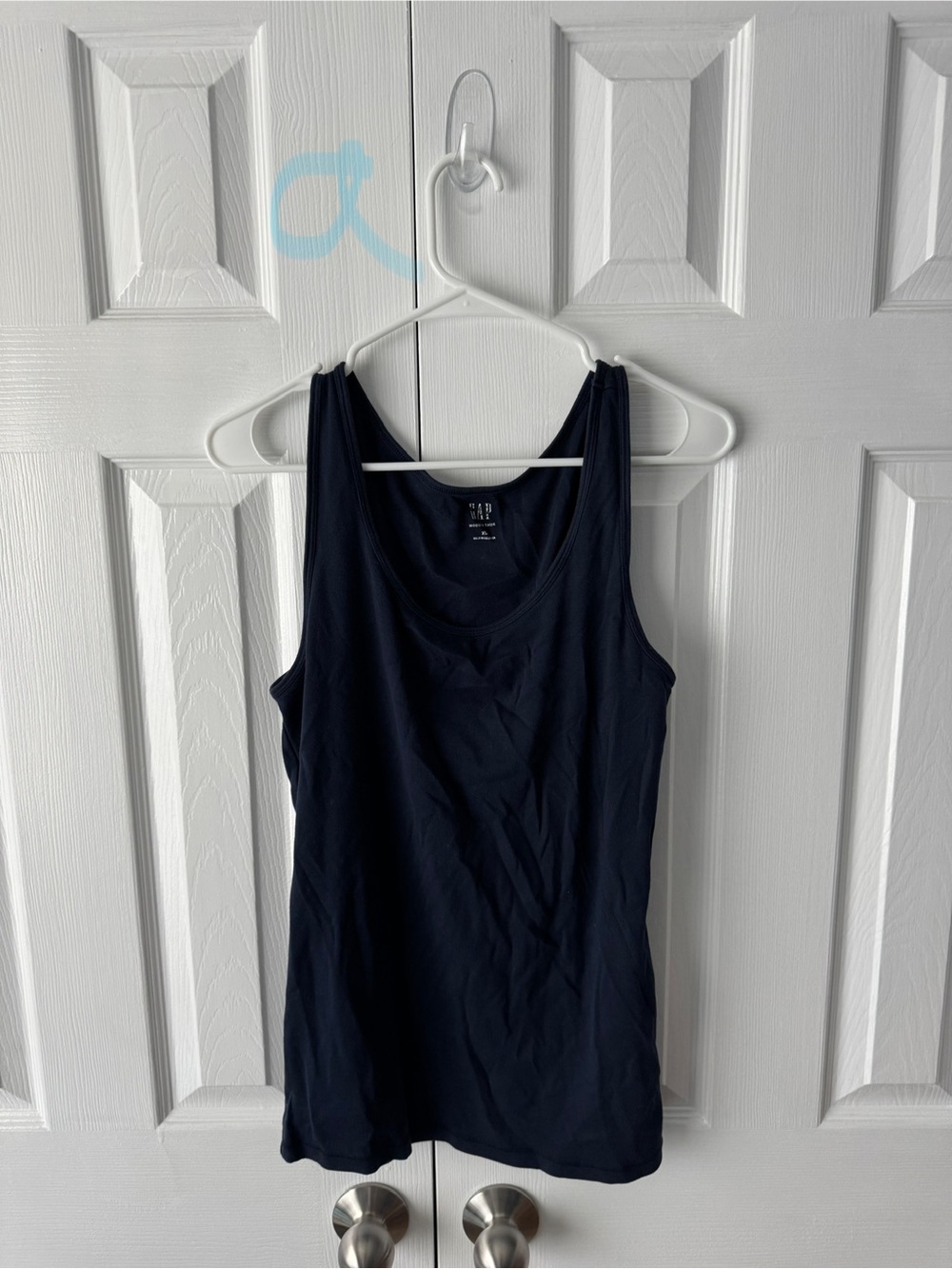 a Gap Navy Blue Tank Top XL Supima Cotton Blend Quiet Luxury Minimalism Staple
